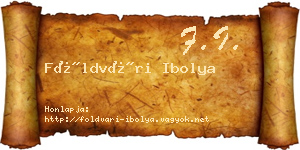 Földvári Ibolya névjegykártya