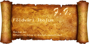 Földvári Ibolya névjegykártya
