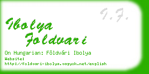 ibolya foldvari business card